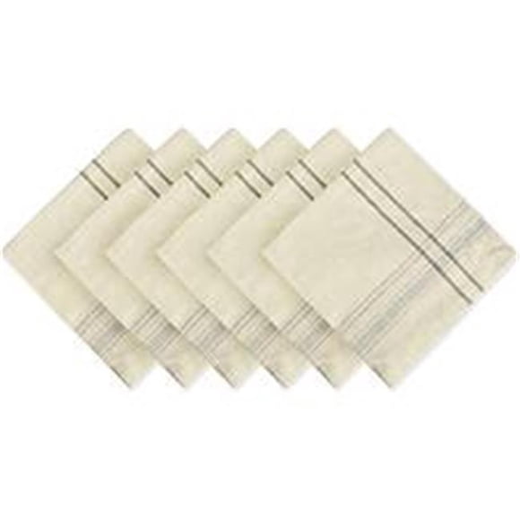 Design Imports Gray French Stripe Napkin Set of 6
