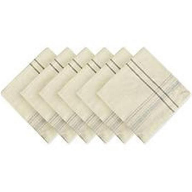 Design Imports Gray French Stripe Napkin Set of 6