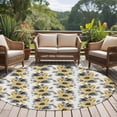 thumbnail image 4 of Round Rugs 6Ft, Yellow Floral Round Area Rug Washable Indoor Throw Carpet, Abstract Watercolor Flower Leaf Plant Soft Non Slip Circle Rug for Office Cabinet Home Decor Aesthetic, 4 of 8