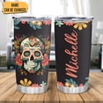 thumbnail image 2 of Personalized Skull Tumbler Gifts for Skull Lovers - Goth Tumbler - Skull Gothic Birthday Gifts for Girls Women - Sugar Skull Tumbler - Custom Name 20oz Stainless Steel Tumbler (Color 10), 2 of 7