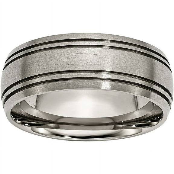 Titanium Grooved 8mm Satin Band