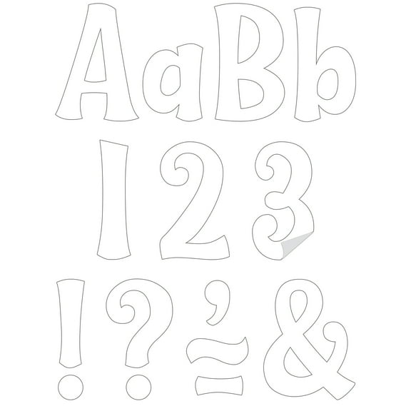 Teacher Created Resources White 4" Wild Whimsy Self-Adhesive Letters, 222 Pieces