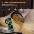 thumbnail image 2 of 7-in-1 Wireless Charging Station For iPhone, Apple Watch, AirPods & Bluetooth Speaker Alarm Clock Dimmable Night Light Gray, 2 of 8
