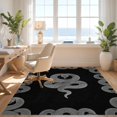 thumbnail image 3 of Design&I 8'x10' Washable Area Rug Print Minimalist Serpent With Clean Modern Accents Snake Animal Refined for King Size Bedroom, Under Bed, Sleek Flatweave Pet Friendly, 3 of 7