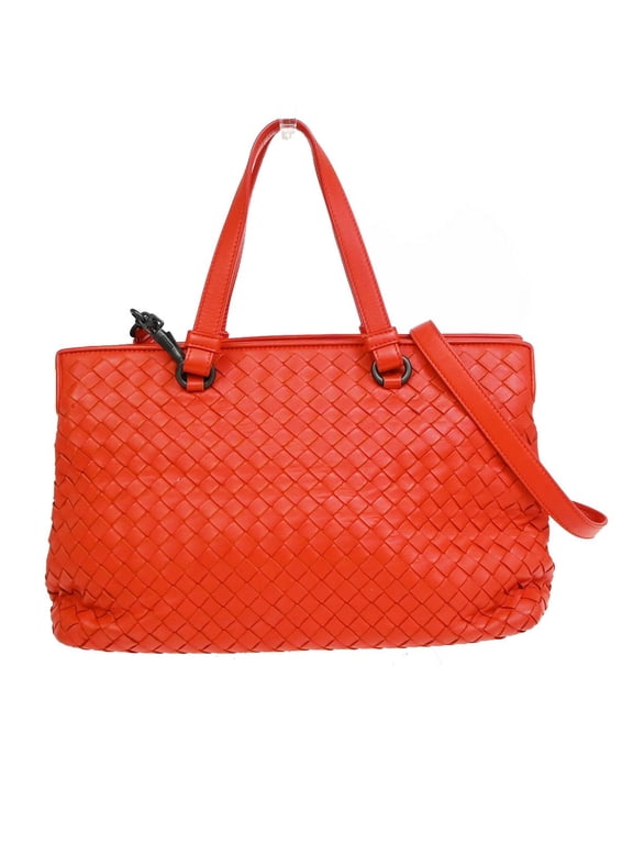 Pre-Owned Bottega Veneta 2-Pocket Convertible Intrecciato Nappa Red Leather Tote Bag Bag