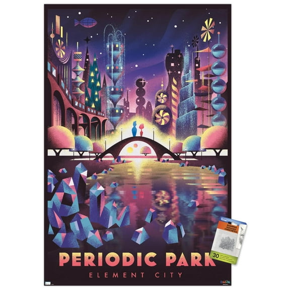 Disney Pixar Elemental - Periodic Park Wall Poster with Pushpins, 22.375" x 34"