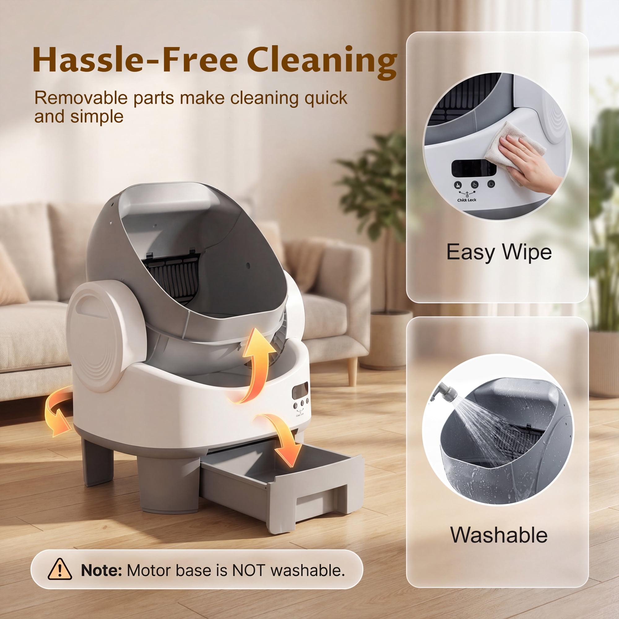 Homall Open-Top Automatic Cat Litter Box, Self-Cleaning, No App, Multi-Cat Use, Easy Clean