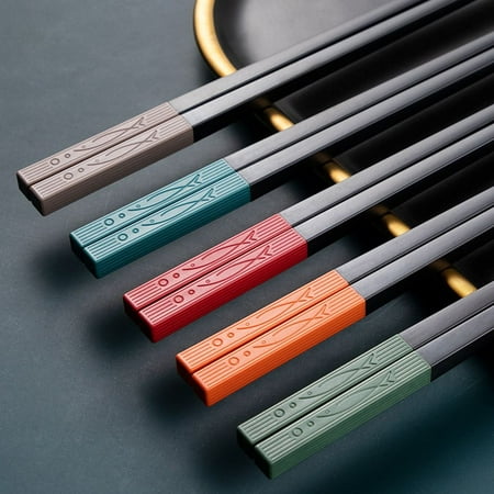 

5Pairs Healthy High Temperature Resistant Sushi Food Chopsticks Tableware Set Non-slip Chinese Chopsticks Reusable Matte 5PAIRS