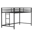 thumbnail image 2 of Lisonu Adam Sturdy Junior Twin Loft Bunk Bed Metal Black for and Adult, Low Profile Junior Twin Loft Bunk Bed with Ladder and Guardrails, Easy Climbing, Beds for Bedroom, 2 of 13