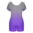 thumbnail image 5 of LADIGASU Women's Round Neck Short Plus Size Puff Sleeve Printing Pockets Casual Trendy Jumpsuit, 5 of 5