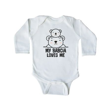 

Inktastic My Babcia Loves Me Bear Baby Boy Gift Baby Boy or Baby Girl Long Sleeve Bodysuit