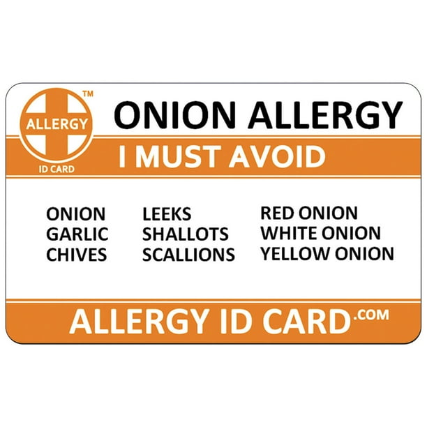 Allergy ID Card Onion Allergy