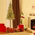 thumbnail image 2 of Costway 6 FT Pre-Lit Slim Pencil Christmas Tree 442 Branch Tips 175 Incandescent Lights, 2 of 10