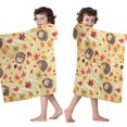 thumbnail image 4 of Fall Hedgehog and Leaves Hooded Bath Towel，50"x30" for Ages 3 To 12 Kids, Quick Dry Lightweight Soft Microfiber Hood Beach Towel Cover Up for Kids, 4 of 7