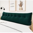 thumbnail image 3 of WOWMAX Large Bolster Triangular Reading Backrest Positioning Support Wedge Pillow Headboard for Day Bed Bunk Bed RV/Trailer with Removable Cover 76 Inches Velveteen Green, 3 of 7