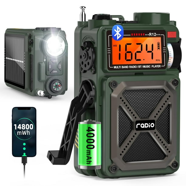 Radio portátil de onda corta Greadio 14800 mWh con Bluetooth 5.4