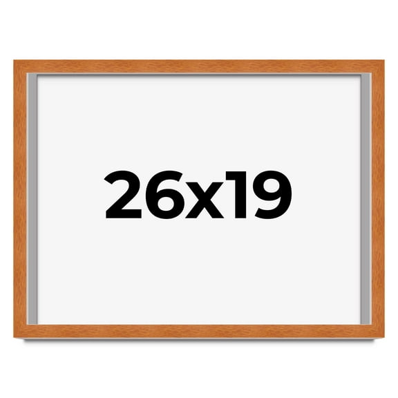 26x19 Shadow Box Frame Brown | 0.875 Inches Deep Real Wood Contemporary Shadowbox Display Frame |