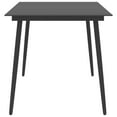 thumbnail image 4 of vidaXL Garden Dining Table Black 150x90x74 cm Steel and Glass, 4 of 5