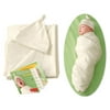 Kiddopotamus - Organic Cotton Swaddle Set With Blanket, Cap and Booklet, Natural