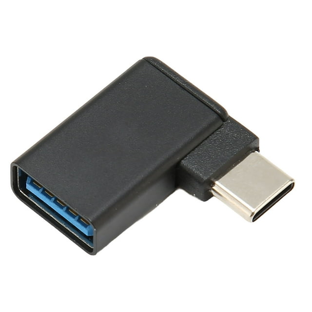 90 Degree USB To Type C Adapter, Simple Structure USB Female To USB C Male Connector Mini Portable Aluminum Alloy Plug and Play for Cell Phone