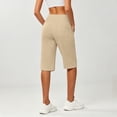thumbnail image 5 of SOFTCCLO Running Shorts for Women High Waist Slim Yoga Shorts Solid 5 Inch with Pockets Womens Shorts Beige L, 5 of 7