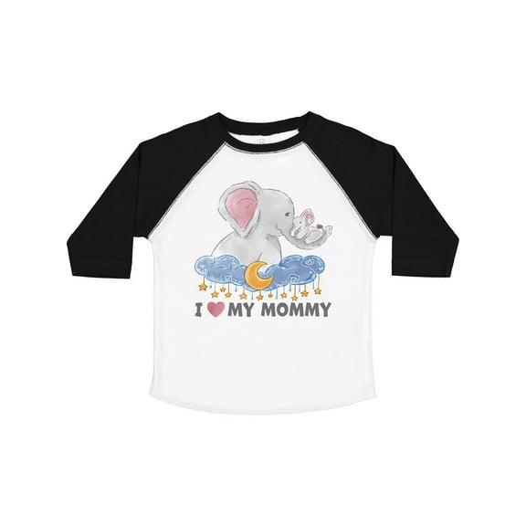 Inktastic I Love My Mommy Cute Elephants with Moon and Stars Boys or Girls Toddler T-Shirt