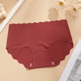 thumbnail image 2 of WULMLEO Seamless Briefs for Women Low Rise No Panty Line No Show Hipster Underwear Soft Stretch Lightweight High Cut Panties Red 2XL, 2 of 3