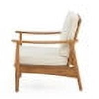 Euroco Outdoor Acacia Wood Club Chair with Slatted Design and Weather-Resistant Finish