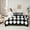Black White, variant on Castle Fairy Geometric Grid Plaid Twin Bedding Sets 7-Piece for Kids Children Teens,Vintage Aesthetic Bedding Comforter Set Microfiber,Black White Breathable Sheet Sets,Microfiber Bedroom Decor