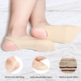 thumbnail image 3 of Non-slip Invisible Female Socks, 2 Pairs Sock Style of Foot Cushions Metatarsal Pads Relieving Foot Fatigue Shoe Pads Socks for Women Forefoot Support Blister Callus Socks,Beige, 3 of 8