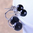 thumbnail image 4 of Opvise Fashion Women Double Sided Faux Agate Ear Jacket Earrings Party Jewelry Gift, 4 of 7