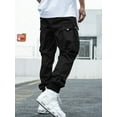 thumbnail image 2 of Men Letter Graphic Flap Pocket Drawstring Waist Cargo Pants, 2 of 5