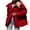 Red, variant on Women's Winter Warm Long Sleeve Lapel Jacket Button Zipper Casual Coat Bread Clothes on Clearance