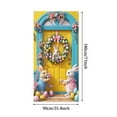thumbnail image 3 of Nmdmisc Easter Bunny Door Cover Banner,71 x 35 Inch,Colorful Eggs Flowers Bunny Wreath Design Backdrop,Spring Door Decoration Outdoor Indoor Party Wall Decor Photo Props for Home, 3 of 5