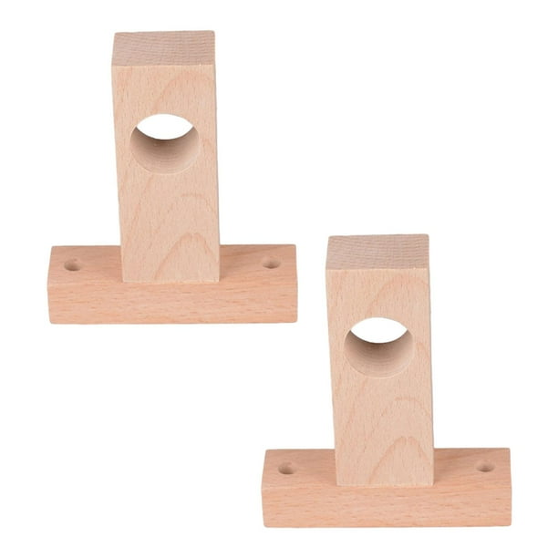 2 soportes para barra de cortina, gancho portátil para colgar en el techo, práctico soporte de madera. diámetro del agujero 25 cm