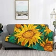 thumbnail image 2 of Uemuo Vibrant Sunflower Painting Printed Throw Blanket for Couch, Fluffy Fuzzy Blankets for Bed, Sofa, Cozy Flannel Faux Fur Blanket-60"x50", 2 of 6