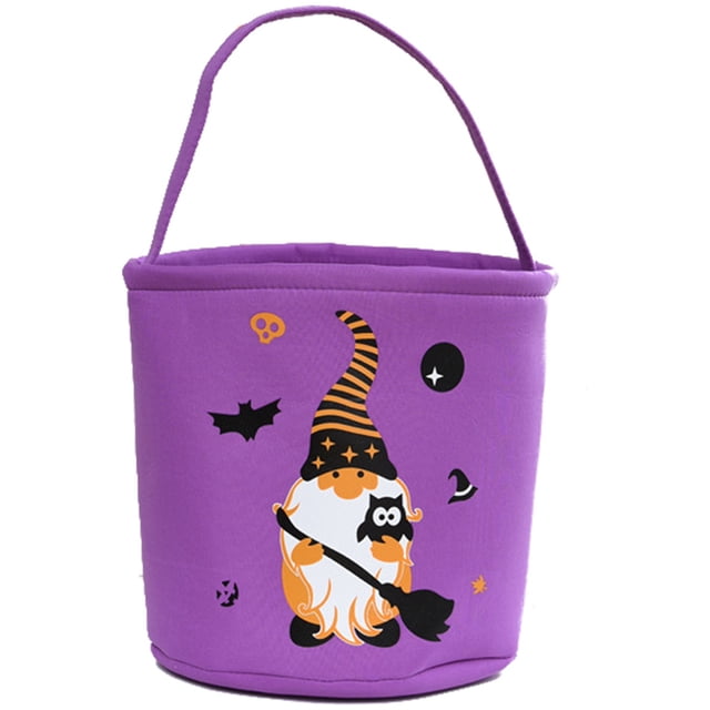 Seau à Bonbons d'Halloween Réutilisable Seau à Bonbons Ou à Farces Sac Fourre-Tout pour Fête