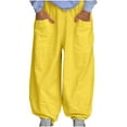 thumbnail image 2 of Dxzfnsa Womens Sweatpants Cargo Fleece Lined Baggy Athletic Jogger with Pockets 2025 Casual Trendy Pants Fall Outfits Joggers for Women(Yellow,S-5XL), 2 of 9