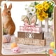 thumbnail image 5 of Decoraciones de Pascua, adornos de Pascua, regalos de Pascua, adorno de madera de conejito de Pascua, creativo, sensación envolvente para fiestas navideñas, decoración de mesas de granja, adornos de m, 5 of 7