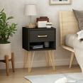 thumbnail image 3 of KULAGAGA Nightstand with Storage Drawer, Open Cube, Metal Legs for Living Room Bedroom, Black, 3 of 7