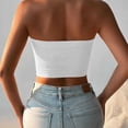 thumbnail image 6 of Umfun Ribbed Textured Strapless Tube Top Bandeau Crop Tops for Women Casual Daily Wear - Slim Fit Basic Summer Top., 6 of 6