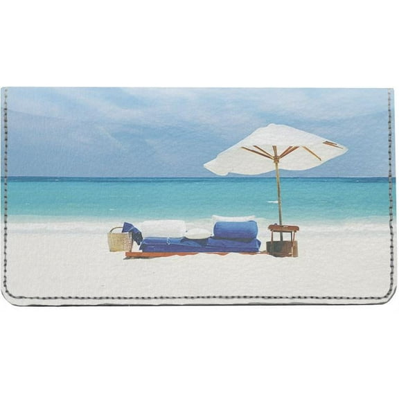Beautiful Beaches Designer Checkbook Cover, Credit Card Slots & Pen Loop