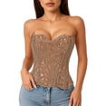 thumbnail image 2 of Lace-Up Corset Top Sleeveless for Women: Boned Bustier for Waist Training, Cosplay Costumes and Lingerie Wear, 2 of 6