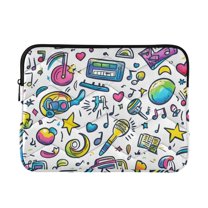 FORMRS 13-13.3 inch Laptop Sleeve Case Soft Carrying Quilted Computer Bag Cover, Blue Doodle Pattern