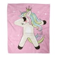 thumbnail image 1 of ASHLEIGH Flannel Throw Blanket Dab Dabbing Cute Unicorn Stars on Pink Baby Beautiful 58x80 Inch Lightweight Cozy Plush Fluffy Warm Fuzzy Soft, 1 of 4