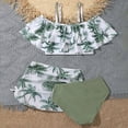 thumbnail image 5 of Girls 3 Piece Swimsuits with Skirts Ribbed Spaghetti Strap Bikini Sets Swim Bathing Suit for Teen Girls, 5 of 7