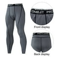 thumbnail image 3 of Men's Thermal Compression Pants, Athletic Sports Leggings & Running Tights, Wintergear Base Layer Bottom - grey, 3 of 5