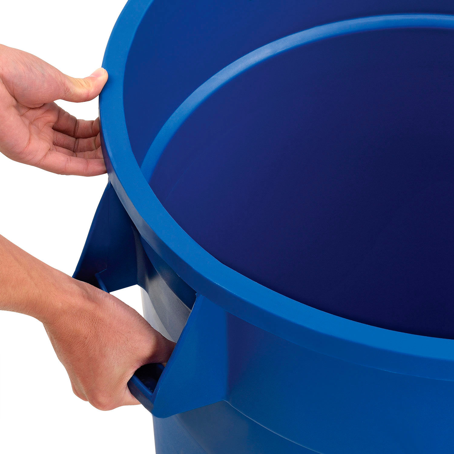 Global Industrial 32 Gallon Garbage Can, Blue, No Lid