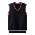thumbnail image 5 of NLOMOCT Teen Girl Tops Summer Boys Girls School Sweater Vest Kids V Neck Soft Comfy Pullover Trendy Knitted Waistcoat Vest Navy,4-5 Years, 5 of 5