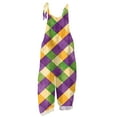 thumbnail image 4 of Dresfit Mardi Gras Jumpsuit Womens Sleeveless Adjustable Strap Overalls 2026 Patchwork Wide Leg Carnival Romper Holiday Graphic Petite Outfits Dark Gray XL, 4 of 4